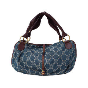 Celine Paris Macadam Handbag Blue Brown